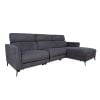 Home4You Mildred Corner Leather Sofa, Right Corner, 271x94 / 164xH100cm Grey (14071)