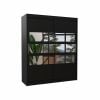 ADRK Toledo Wardrobe with Mirror 180x200cm, Black (SW-TOL-B-180+A294)