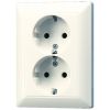 Jung Schuko Socket Outlet 2-Pole with Earth Contact and Frame, Ivory (AS5020U)