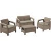 Keter Garden Furniture Set Corfu Table + Sofa + 2 Chairs, Beige (17197361)
