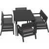 Keter Garden Furniture Set Delano Table + 2 Sofas + 2 Chairs, Grey (17205371)