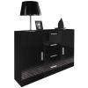 Kumode Halmar Uni, 132x38x92cm, Melna (CAMA-KOMODA-UNI-CZARNY/CZARNY NIGHT)