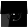 Jung LS 1520 KL SW Flush-mounted Socket Outlet 1-gang with Earth and Lid, Black (LS1520KLSW)