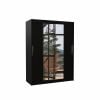 ADRK INESS Wardrobe With Mirror 150x200cm, Black (SW-INE-B-150+n248)