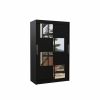 ADRK LUGANO Wardrobe with Mirror 120x200cm, Black (SW-LUG-B-120+A048)