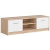 Black Red White Nepo Plus TV Stand, 138.5x46.5x42.5cm, Oak/White (S435-RTV2D-DSO/BI)