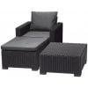Keter Moorea Garden Furniture Set, Table + 2 Chairs Grey (29200418939)
