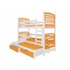 Детская кровать Adrk Soria 188x81x160 см с матрасом, бело-оранжевая (CH-Sor-W+O-D052)