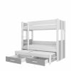Adrk Artema Children's Bed 103x214x174cm, With Mattress, White/Grey (CH-ARTE-WG-M-200)