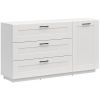 Black Red White FL Smart Chest of Drawers, 160.5x42x88.5cm, White (S477-KOM1D3S/KPL-BAL/BIC)