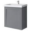 Riva SA 50F Sink Cabinet without Sink, Matte Deep Silver