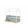 Adrk Otello Children's Bed 190x87x172cm, Without Mattress, White/Sonoma (CH-OTE_BAR-WS-180)