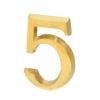 Sparta Adhesive House Number 5, 50x30mm, Brass (919.000.03.505)