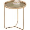 Home4You Astor Metal Coffee Table, 45x49cm, Gold (76439)