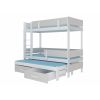 Adrk Etapo Children's Bed 208x103x171cm, Without Mattress, White/Grey (CH-Eta-W+G-208-E1103)