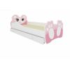 Dark Bear Pink Children's Bed 144x78x58cm, With Mattress, Pink (CH-Bea- P-140-E339)