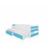 Детская кроватка Adrk Fraga 206x96x65 см с матрасом, бело-синяя (CH-Fra-W+BL-D069)