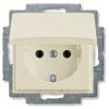 Abb Basic55 Flush Mounted Socket Outlet with Earth and Lid, Beige (2CKA002018A0351)