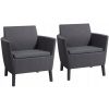Кресла для сада Keter Salemo Duo 67x74x76 см, серого цвета (17209040)