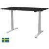 Linergo Scandic Height Adjustable Table 160x70x2.5cm White/Black (78-1670-BM)