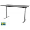 Linergo Scandic Height Adjustable Table 160x70x2.5cm Grey/Black (78-1670-PM)