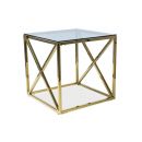 Signal Elise B Glass Coffee Table, 55x55x55cm, Gold (ELISEBZLC)