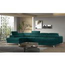 Eltap Lacante Velvetmat Corner Pull-Out Sofa 202x354x92cm, Green (CO-LAC-LT-38VE)