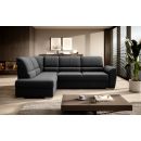 Eltap Siber Flowers Corner Pull-Out Sofa 186x270x93cm, Black (CO-SIB-LT-10FL)