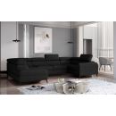 Eltap Escada Sawana Corner Pull-Out Sofa 200x330x98cm, Black (Esc_17)