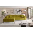 Eltap Solange Omega Corner Pull-Out Sofa 196x292x80cm, Yellow (Sol_11)