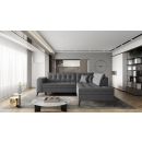 Eltap Lanvin Flowers Corner Pull-Out Sofa 210x260x93cm, Grey (CO-LAN-RT-05FL)