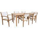 Home4You Maldives Dining Room Set Table + 6 Chairs Wood/White (K13604)