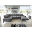 Eltap Neviro Cloud Corner Sofa 201x350x77cm, Grey (CO-NEV-LT-03NU)