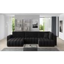 Eltap Bonito Velvetmat Corner Pull-Out Sofa 175x350x92cm, Black (CO-BON-LT-10VE)