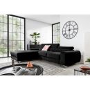 Eltap Grayson Loco Corner Pull-Out Sofa 205x275x98cm, Black (CO-GRA-LT-10LO)