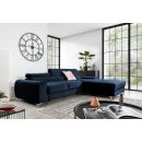 Eltap Grayson Monolith Corner Pull-Out Sofa 205x278x92cm, Blue (CO-GRA-RT-79MO)