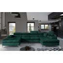 Eltap Eduardo Monolith Corner Pull-Out Sofa 60x345x90cm, Green (Edr_40)