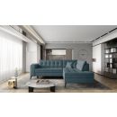 Eltap Lanvin Borneo Corner Pull-Out Sofa 210x260x93cm, Blue (CO-LAN-RT-38BO)