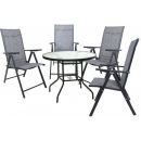 Home4You Dublin Furniture Set, Table + 4 Chairs, Grey (K118723)