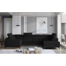 Eltap Escada Sawana Corner Pull-Out Sofa 200x330x98cm, Black (Esc_41)