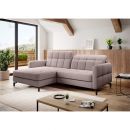 Eltap Lorelle Omega Corner Pull-Out Sofa 160x225x105cm, Pink (Lore_104)