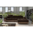 Eltap Ricardo Monolith/Monolith Corner Pull-Out Sofa 60x280x90cm, Brown (Ric_52)