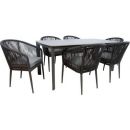 Home4You Ecco Furniture Set, Table + 6 Chairs, Grey (K211892)