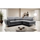 Eltap Noble Corner Pull-Out Sofa 201x255x100cm, Grey (CO-NOB-RT-06SO)