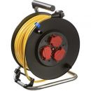 Schwabe Extension Cord Reel 285mm with 3 sockets 33m (3x2.5 K35 AT-N07 V3V3-F) yellow, IP44 (-30/+70)