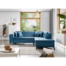 Eltap Lanvin Savoi Corner Pull-Out Sofa 210x260x93cm, Blue (CO-LAN-RT-38SA)