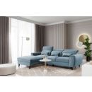 Eltap Foble Velvetmat Corner Pull-Out Sofa 196x267x100cm, Blue (CO-FOB-LT-100VE)