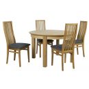 Home4You Chicago Dining Room Set, Table + 4 chairs, 160x120x76cm, Oak (K840081)
