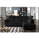 Eltap Loreto MatVelvet Corner Pull-Out Sofa 60x260x102cm, Black (Lor_66)