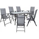 Home4You Dublin Furniture Set, Table + 6 Chairs, Grey (K118713)